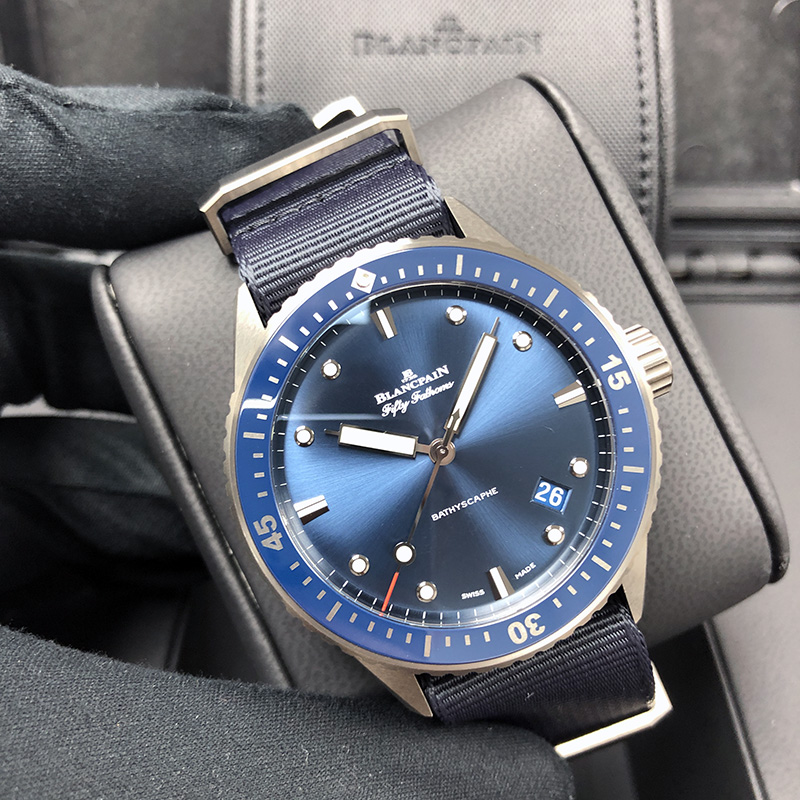 Blancpain Fifty Fathoms 43.6mm Ceramic Blue Dial Automatic 5000