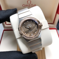 OMEGA Constellation Steel-Rose Gold 27MM Brown Dial Automatic 123.25.27.20.63.001