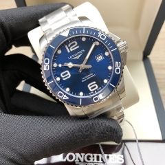 LONGINES Hydroconquest Stainless Steel 43MM Sunray Blue Dial Automatic L3.782.4.96.6