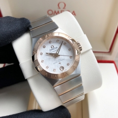 OMEGA Constellation Steel-Rose Gold 27MM Silver Dial Automatic 127.20.27.20.52.001