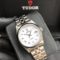 TUDOR Prince Date Day Steel-White Gold 36MM White Dial 76214-0013