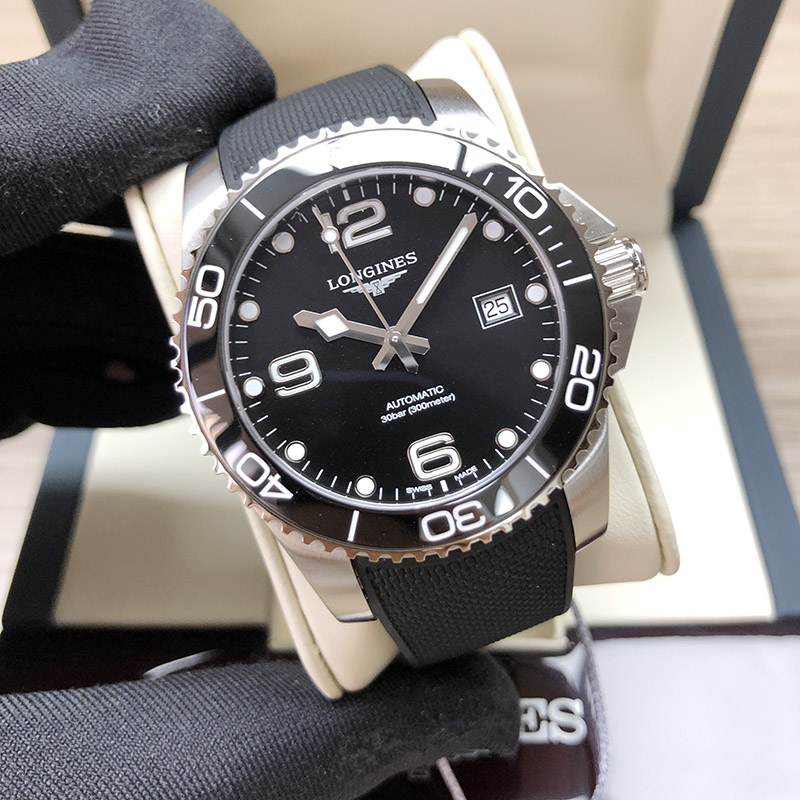 longines hydroconquest 41mm rubber strap