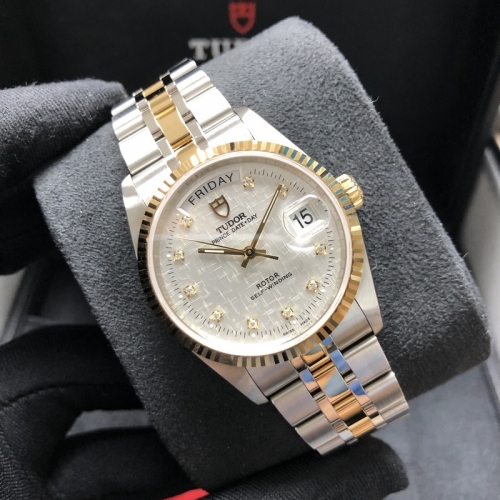 Tudor Prince Date Day 36mm Steel-Yellow Silver Dial Automatic M76213-0008